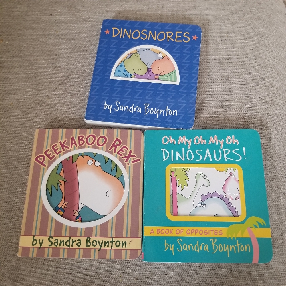 Sandra Boyton Trio Of Dinosaur Board Books Excellent Condition  Dinosnores